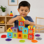Creative House Building Blocks Set for Kids (বাচ্চাদের সৃজনশীল হাউস বিল্ডিং ব্লক খেলনা সেট) - Image 2